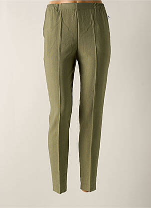 Pantalon slim talie elastică verde GEVANA femeie
