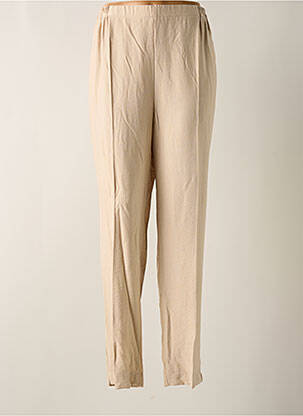 Pantalon slim talie elastică bej GEVANA femeie