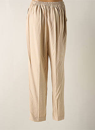 Pantalon slim talie elastică bej GEVANA femeie