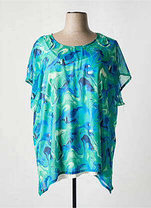 Tunică mâneci scurte verde LEAH CURVE femeie