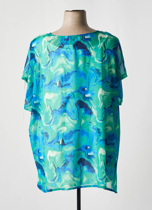 Tunică mâneci scurte verde LEAH CURVE femeie