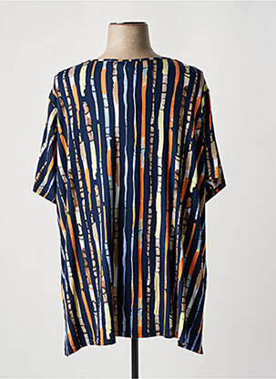 Tricou croială dreaptă mâneci scurte albastru GUY DUBOUIS femeie