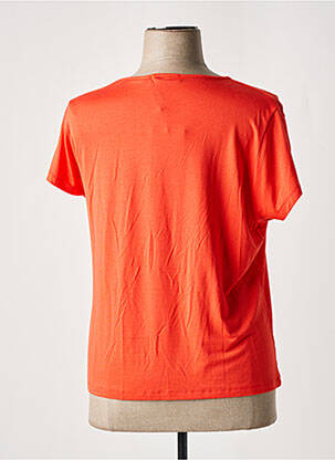 Tricou serigrafie cu strasuri mâneci scurte portocalie PAUL BRIAL femeie