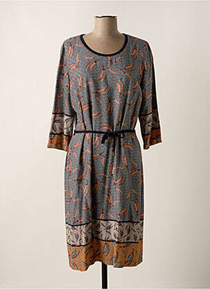 Rochie midi mâneci 3/4 mâneci 3/4 albastru GRIFFON femeie