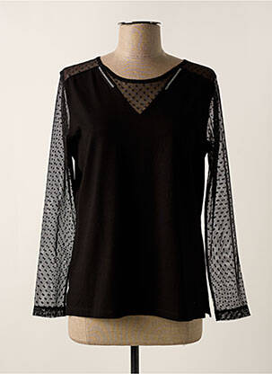 Top țesătură jersey mâneci lungi negru GUY DUBOUIS femeie