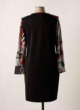 Rochie midi imprimeu fantezie mâneci lungi negru KALISSON femeie