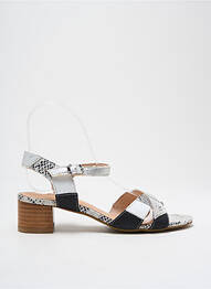 Sandale/pantofi decupați material neted toc de 4 la 6 cm negru FUGITIVE BY FRANCESCO ROSSI femme