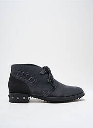 Botine/ghete țesătură satinată toc plat până la 3 cm negru MAM'ZELLE femme