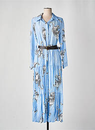 Rochie lungă mâneci lungi mâneci lungi albastru ALTAMIRA femeie