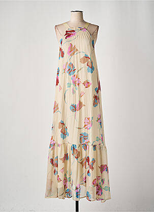 Rochie lungă bej ANGELA DAVIS femeie