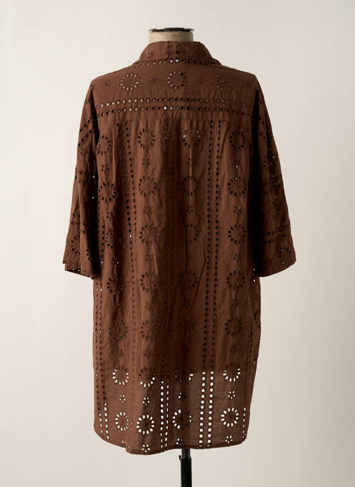 Tunică mâneci scurte maro LUMINA femeie