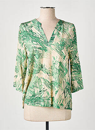 Top elasticitate mâneci 3/4 verde FRIDA MADÉ femeie