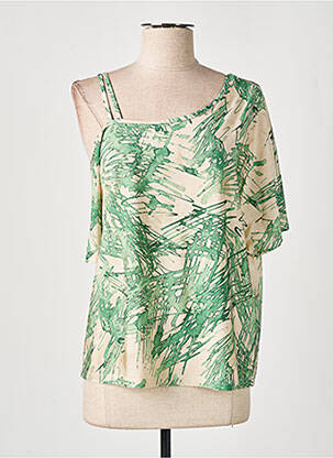 Top elasticitate mâneci scurte verde FRIDA MADÉ femeie