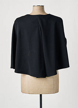 Poncho guler rotund negru GINA BACCONI femeie