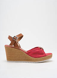 Sandale/pantofi decupați țesătură satinată toc de 7 la 9 cm roșu TAMARIS femme