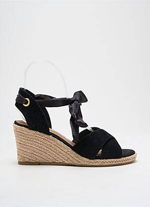 Espadrile țesătură satinată toc de 4 la 6 cm negru TAMARIS femeie