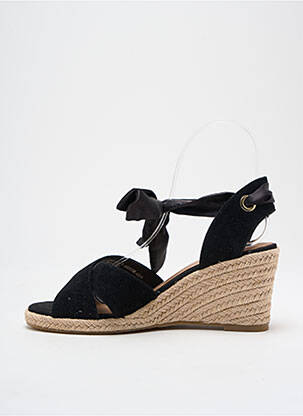 Espadrile țesătură satinată toc de 4 la 6 cm negru TAMARIS femeie