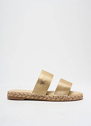 Espadrile țesătură satinată toc plat până la 3 cm auriu TOMMY HILFIGER femeie