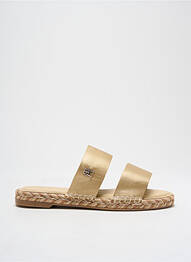 Espadrile țesătură satinată toc plat până la 3 cm auriu TOMMY HILFIGER femme