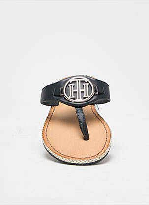 Șlapi material neted toc plat până la 3 cm negru TOMMY HILFIGER femeie