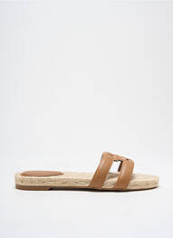 Espadrile țesătură satinată toc plat până la 3 cm maro TOMMY HILFIGER femeie