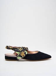 Sandale/pantofi decupați țesătură satinată toc plat până la 3 cm negru EMILIE KARSTON femme