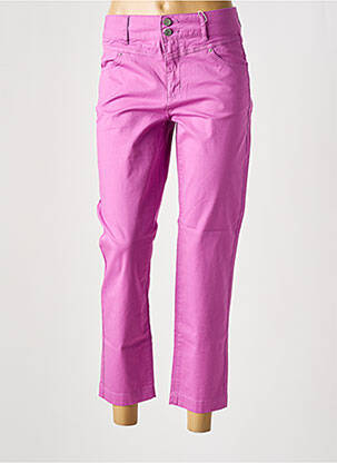 Pantalon 7/8 închidere cu fermoar sub clapetă cu nasturi violet C'EST BEAU LA VIE femeie