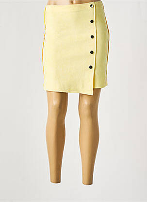Fustă scurtă croială dreaptă galben H F WOMAN COLLECTION femeie