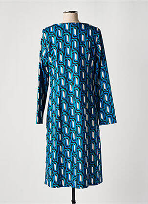 Rochie midi imprimeu fantezie mâneci lungi albastru SWEET MISS femeie