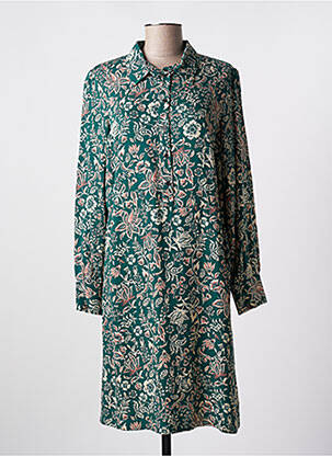 Rochie midi imprimeu floral mâneci lungi verde C'EST BEAU LA VIE femeie