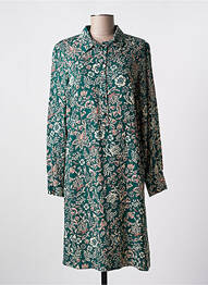 Rochie midi imprimeu floral mâneci lungi verde C'EST BEAU LA VIE femme