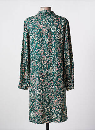 Rochie midi imprimeu floral mâneci lungi verde C'EST BEAU LA VIE femeie