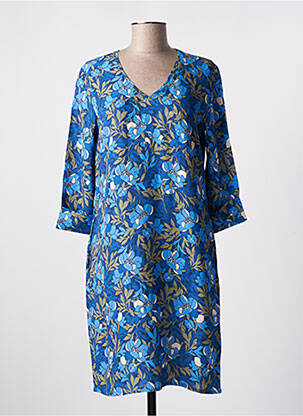 Rochie midi imprimeu floral mâneci 3/4 albastru LE PETIT BAIGNEUR femeie