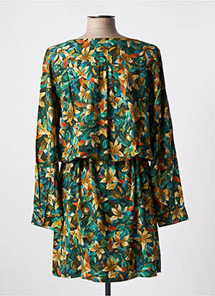Rochie midi imprimeu floral mâneci lungi verde LE PETIT BAIGNEUR femeie