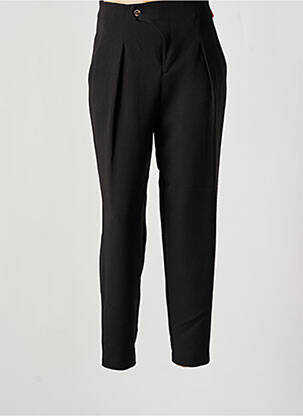 Pantalon drept închidere cu fermoar sub clapetă cu nasturi negru TEMPERATURA femeie