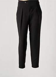 Pantalon drept închidere cu fermoar sub clapetă cu nasturi negru TEMPERATURA femme