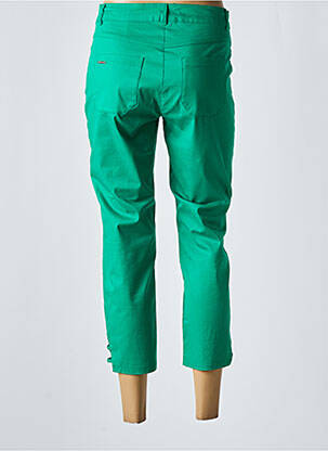 Pantalon 7/8 închidere cu fermoar sub clapetă cu nasturi verde MALOKA femeie