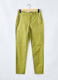 Pantalon chino țesătură poplin mărime normală verde GEISHA femeie