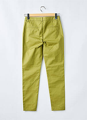 Pantalon chino țesătură poplin mărime normală verde GEISHA femeie