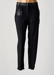 Pantalon drept închidere cu fermoar sub clapetă cu nasturi negru EVA KAYAN femme