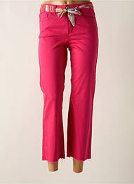 Pantalon 7/8 talie înaltă talie înaltă roz GEISHA femeie