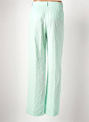 Pantalon larg talie cu cleme talie înaltă verde OLGA LEYERS femeie
