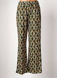 Pantalon larg croială fluidă talie înaltă verde AMELIE & AMELIE femeie