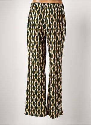 Pantalon larg croială fluidă talie înaltă verde AMELIE & AMELIE femeie