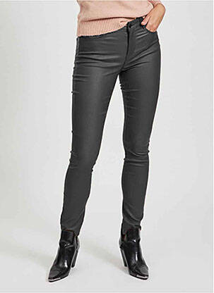 Pantalon slim țesătură acoperită mărime normală negru VILA femeie