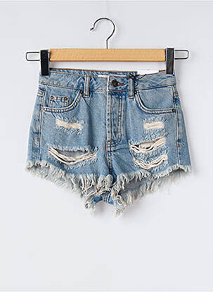 Șort țesătură denim albastru SUBDUED fată