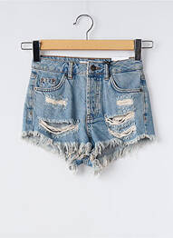 Șort țesătură denim albastru SUBDUED fată