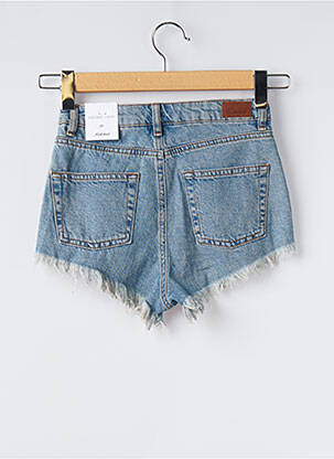 Șort țesătură denim albastru SUBDUED fată