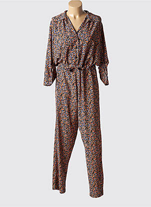Salopetă-pantalon țesătură crep mâneci lungi bej VIRGINIE DARLING femeie