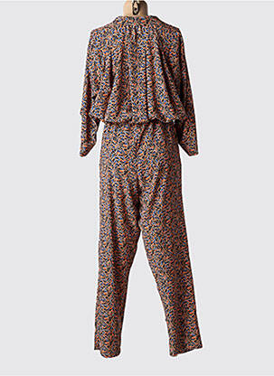 Salopetă-pantalon țesătură crep mâneci lungi bej VIRGINIE DARLING femeie